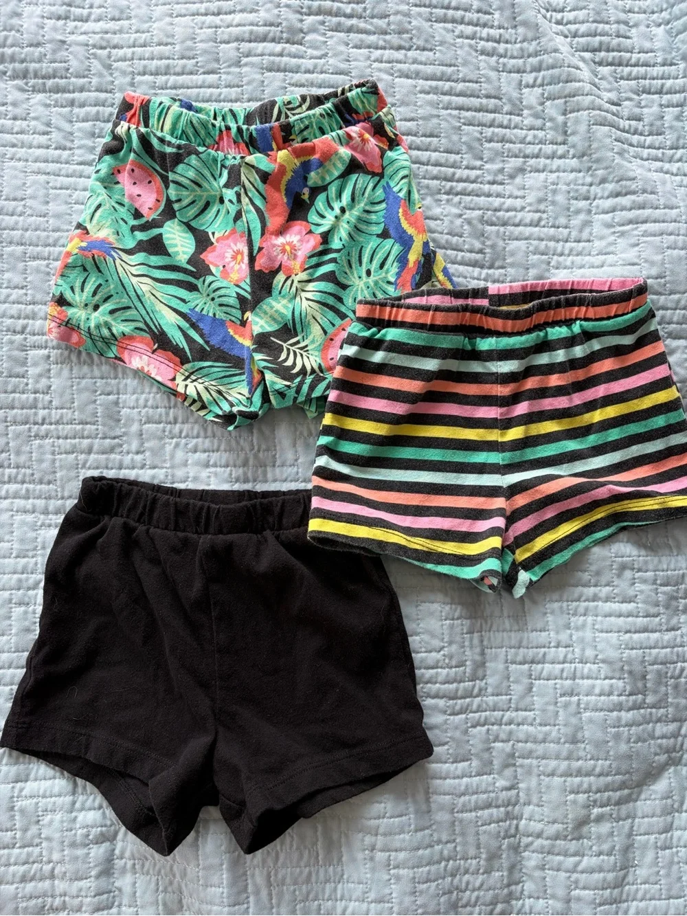 The Children’s Place 3T Girls' Multi-Color & Black Cotton Shorts - Pack of 3